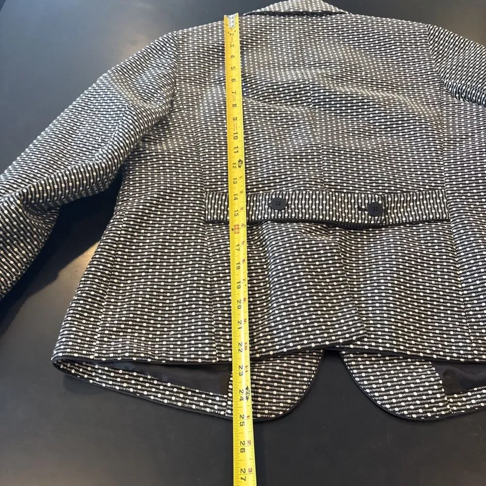 Talbots Black & White Dot Fully Lined Suit Jacket Women Sz 14W Petite Career